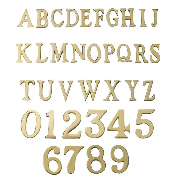 Numeral And Letters Polished Brass 76mm
