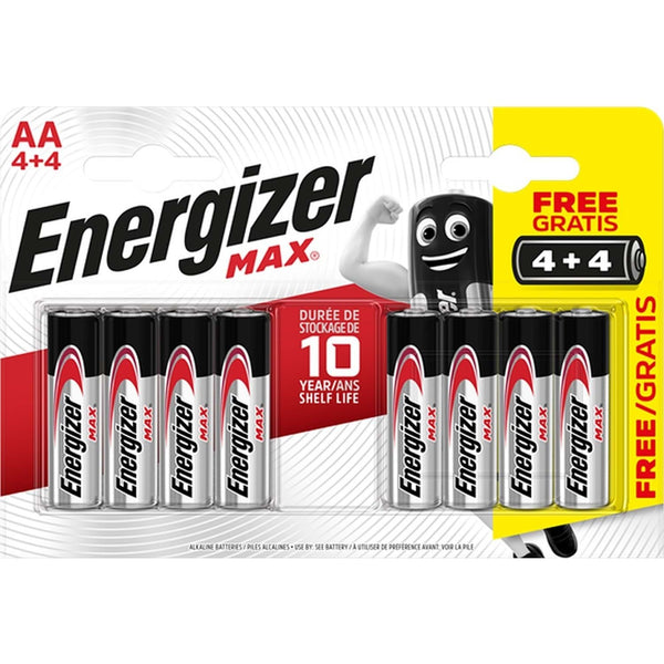 Energizer Batteries 4+4 Pack AA