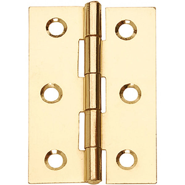 Butt Hinges Brass Plated Pack 2