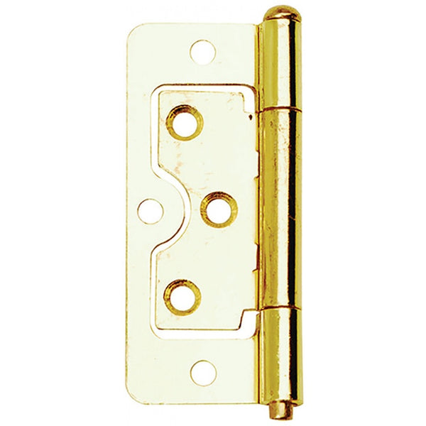 Flush Hinges Brass Plated Pack 2