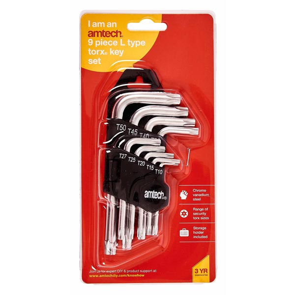 Amtech 9Pc L Type Torx Key