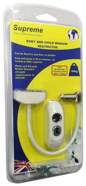 200mm Cable Window Restrictor White