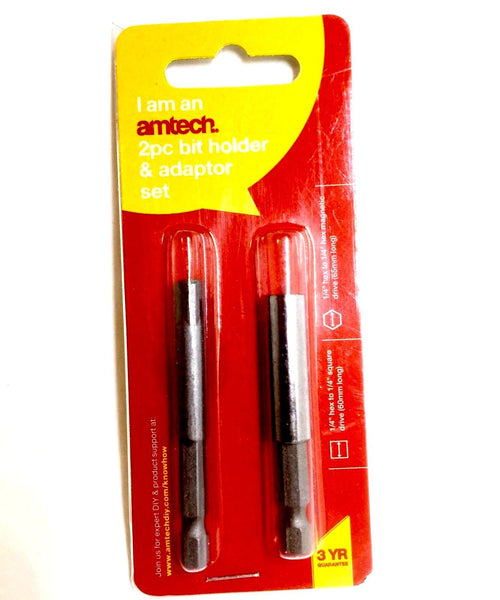 2 Piece 60mm Bit Holder and 1/4in Drive Socket Adaptor Set