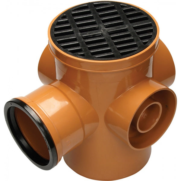 110mm Back Inlet Bottle Gully Circular Top