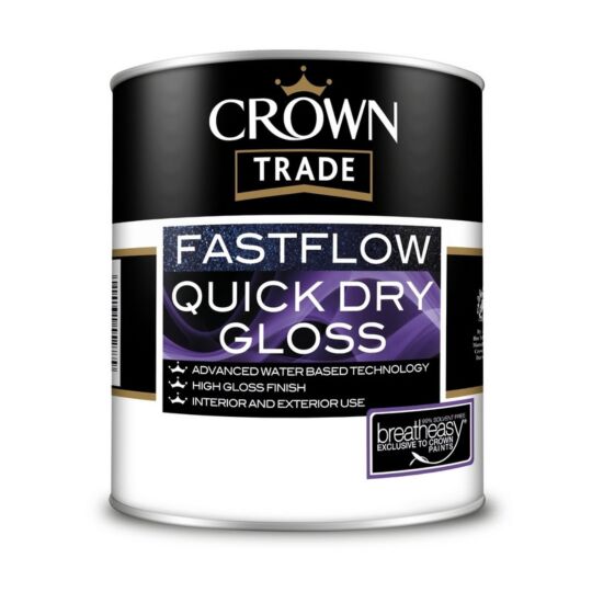 Crown Trade Fastflow Quick Dry Gloss Black 1Lt