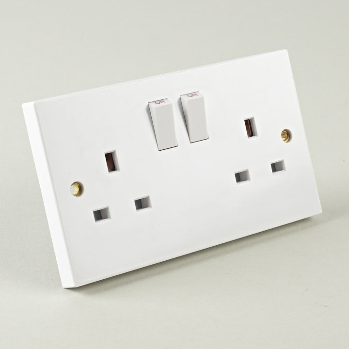 White Switched Electrical Socket