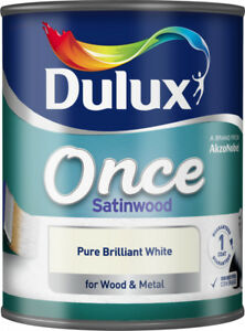 Dulux Once Pure Brilliant White Satinwood Paint