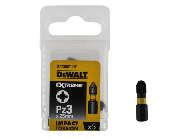 DeWalt Pack of 5 Pz3 x 25mm Impact Torsion Driver Bits