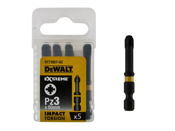 DeWalt Pack of 5 Pz3 x 57mm Impact Torsion Driver Bits