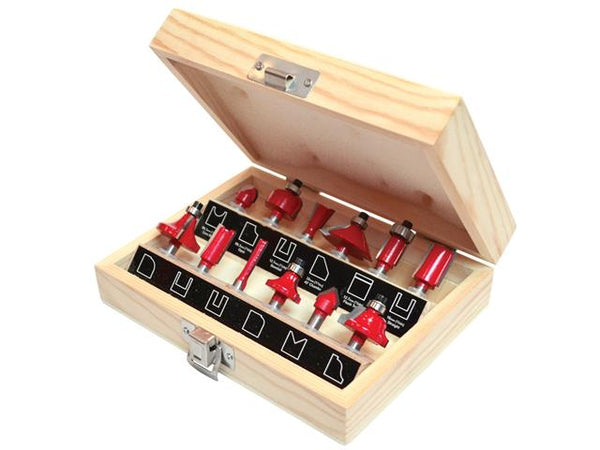 Faithfull Tungsten Carbide Router Bit Set 12 in Carry Case