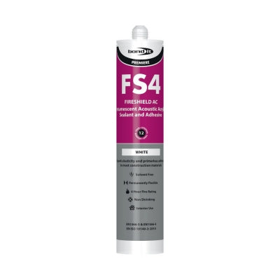 Bond It FS4 Fireshield Acoustic Intumescent Acrylic Sealant White Cartridge
