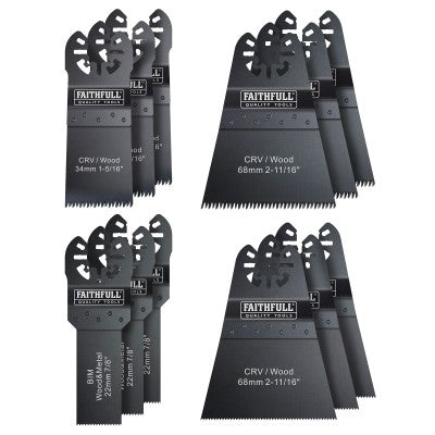 Faithfull Multi Function Multi Tool Saw Blade 12pc Set