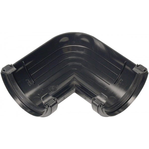 Half Round Gutter 112mm 90° Angle Black