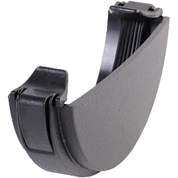Half Round Gutter 112mm Stopend External Black