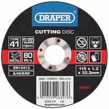 Flat Metal Cutting Discs (115 x 1.2 x 22.2mm)