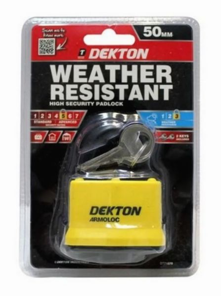 Dekton Weather Resistant High Security Padlock - 50mm