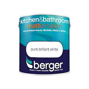 Berger Kitchen and Bathroom Emulsion 2.5ltr - White