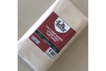 4TRADE New Dust Sheet Cotton Plastic 3.6 x 2.7m