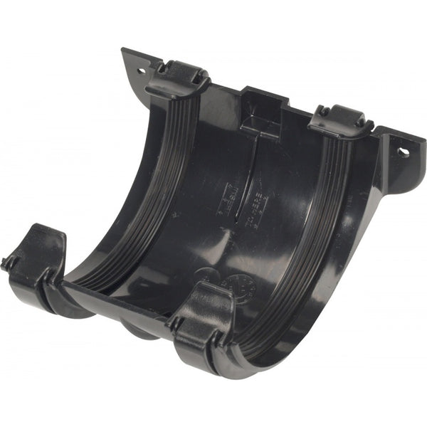 Half Round Gutter 112mm Joint Bracket Black