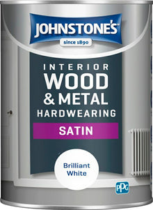 Johnstones Hardwearing Satin - Brilliant White 1.25L