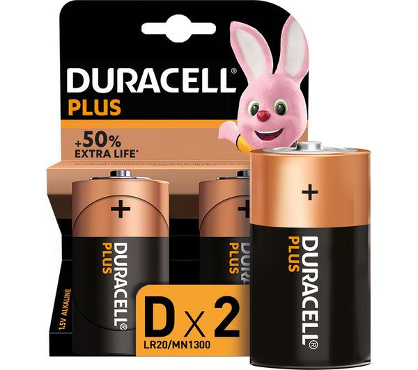 DURACELL D Plus Batteries Pack of 2