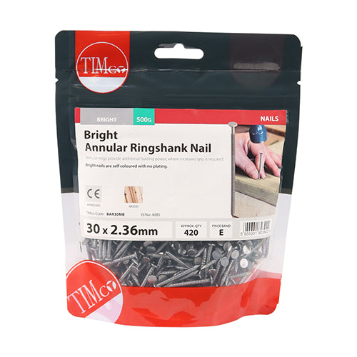Annular Ringshank Nails Bright 500g Bag