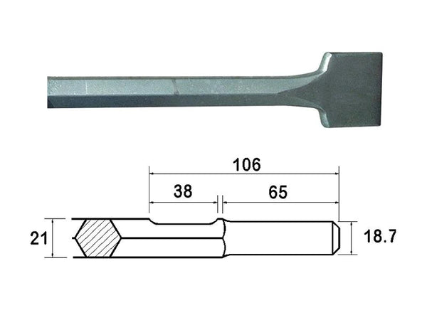 Faithfull Scaling Chisel Straight 300x75mm Kango Shank