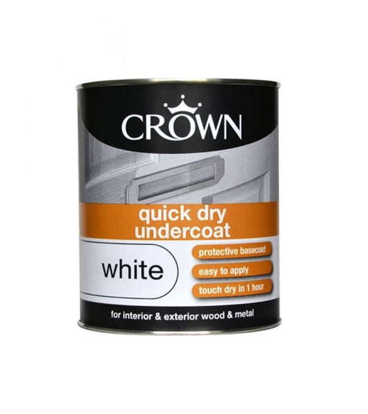 Crown White Quick Dry Primer Undercoat 750ml
