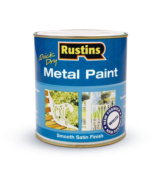 Rustins Quick Drying Metal Paint Smooth Satin White