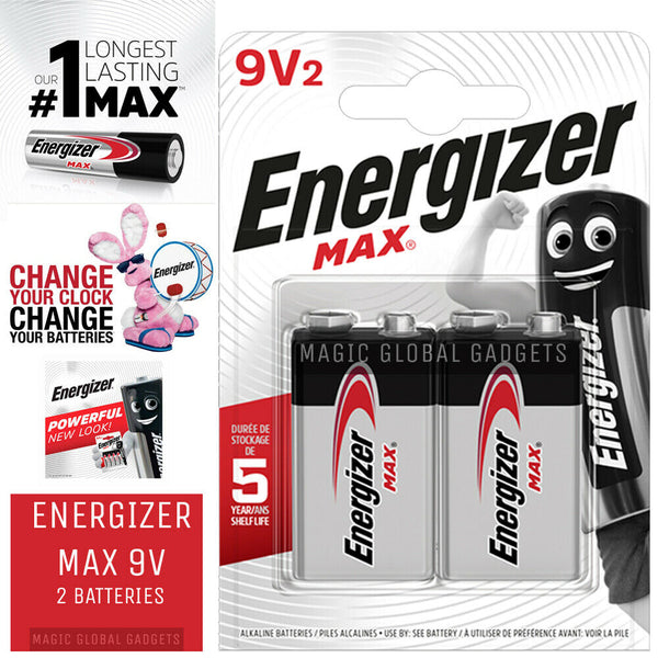 Max Alkaline Battery 9v x2 Pack