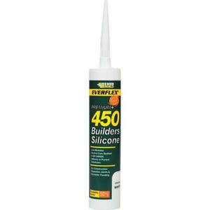 Everbuild Everflex Premium+ 450 Builders Silicone Sealant 300ml Buff