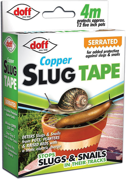 DOFF Slugs Be Gone Copper Plane Pot Slug/Snail Barrier Tape 4m