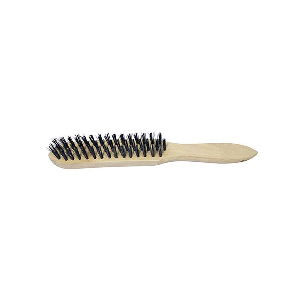Wooden Handle Wire Brush Steel - 4 Rows