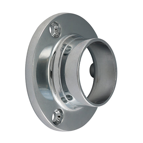 End Sockets - For Round Tube - Polished Chrome 25mm