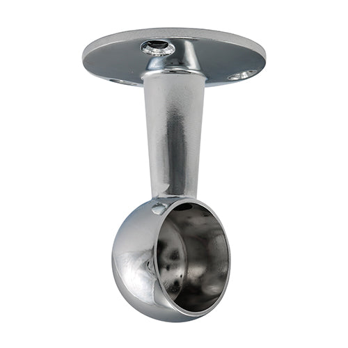 End Brackets - For Round Tube - Polished Chrome 25mm