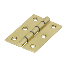 Double Steel Washered Butt Hinge Solid Brass Polished Brass 76 x 50mm