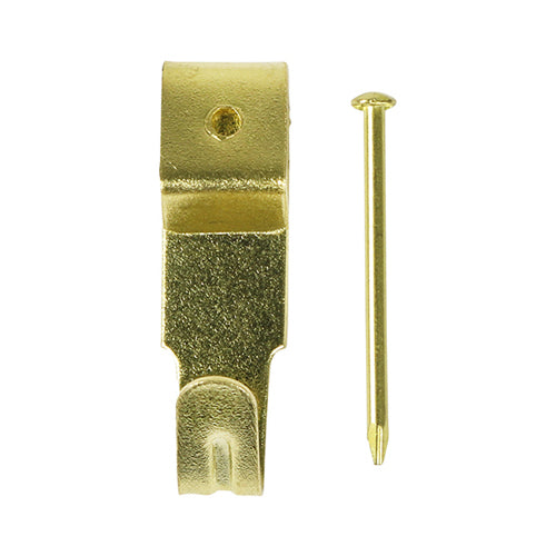 Picture Hanging Hooks - Single - Electro Brass No.2 Single