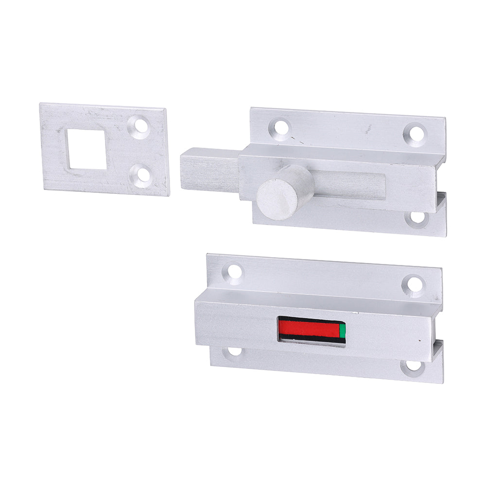 Bathroom Indicator Bolt - Satin Anodised Aluminium 66 x 32