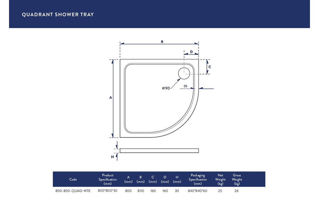 SPECIAL OFFERS!!! Shires Quadrant Shower Tray 800 X 800