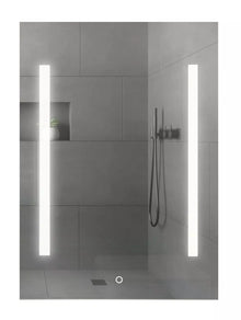 Maya Bathroom Mirror LED Illuminated Demister Shaver Socket Mains 500 x 700mm