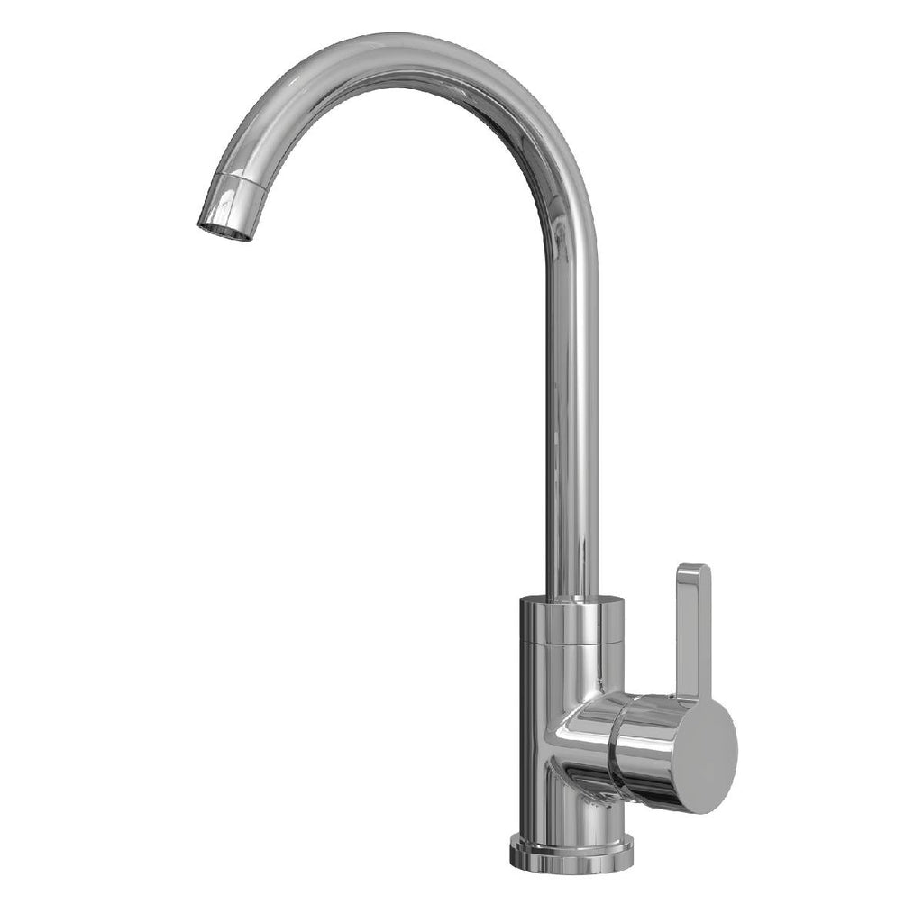 Olona Kitchen Mixer Tap with Swan Neck & Swivel Spout - Chrome Finish