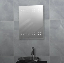 LED Illuminated Bathroom Mirror with Demister Over Bathroom Sink QUASAR design