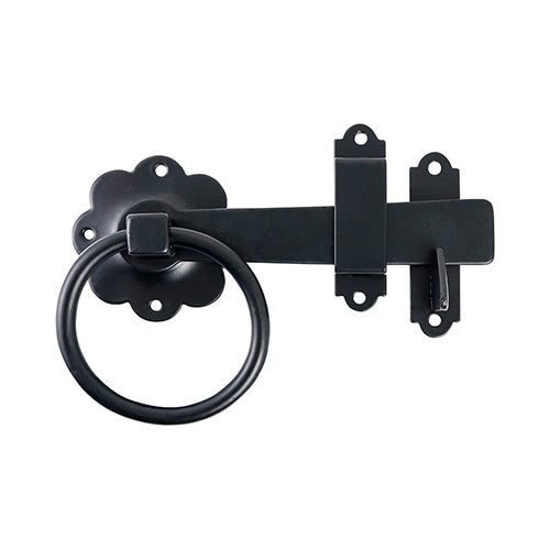 Ring Gate Latch Plain Black