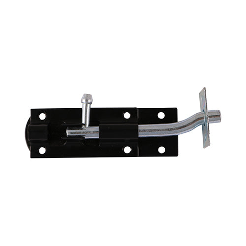 150mm Necked Tower Bolt - Black
