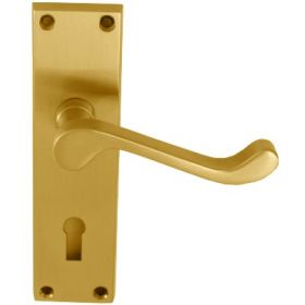 Lock Handle Scroll Brass