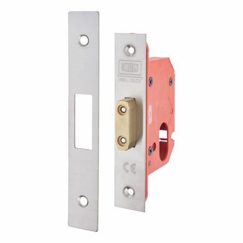 UNION 21OVS StrongBOLT Oval Profile Deadlock - 68mm Case - 45mm Backset - Satin Stainless Steel