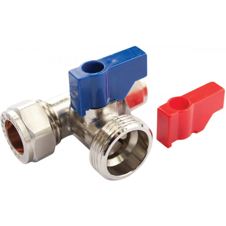 Washing Machine Valve Tee 15mm x 15mm x ¾"