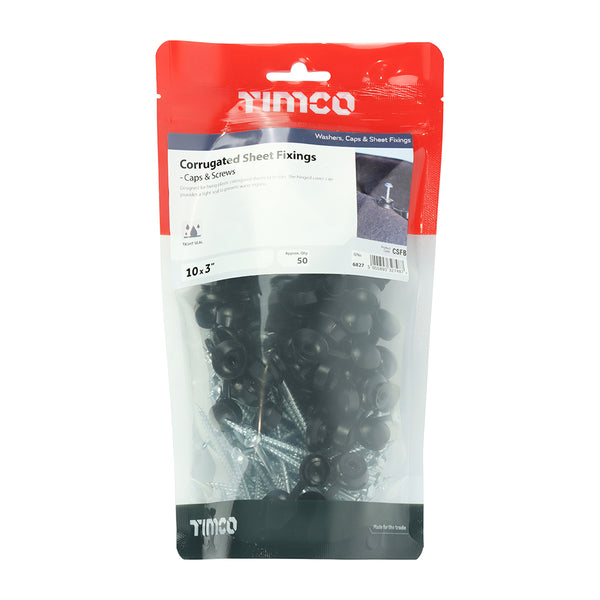 Timco Corrugated Sheet Fixings Black – 10 X 3