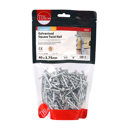 Square Twist Nails - Galvanised