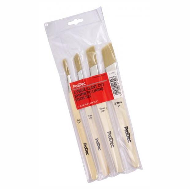 Prodec Lining Fitch Brush Set 4; 1 Each 6; 12; 19 & 25mm